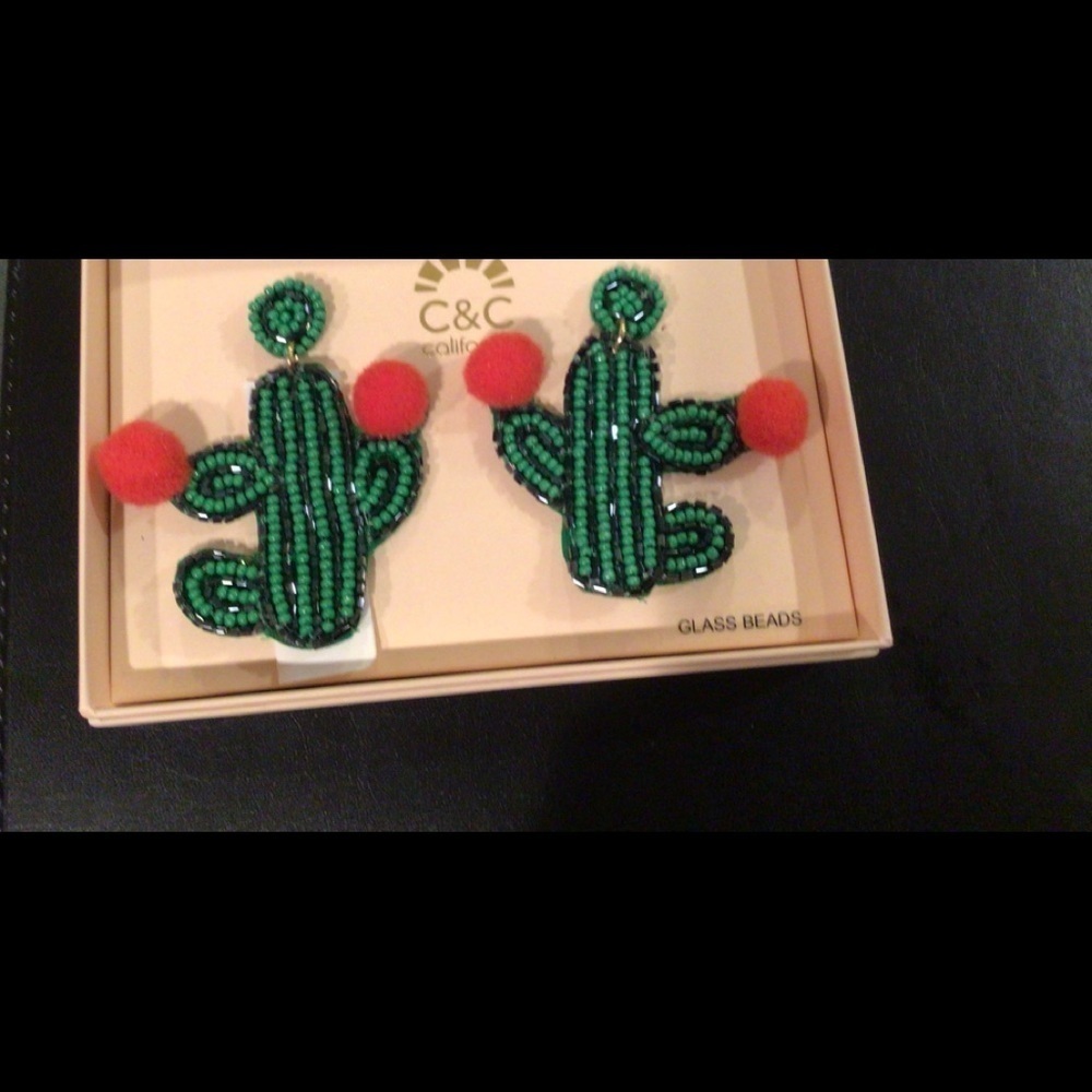 Cactus beaded earrings